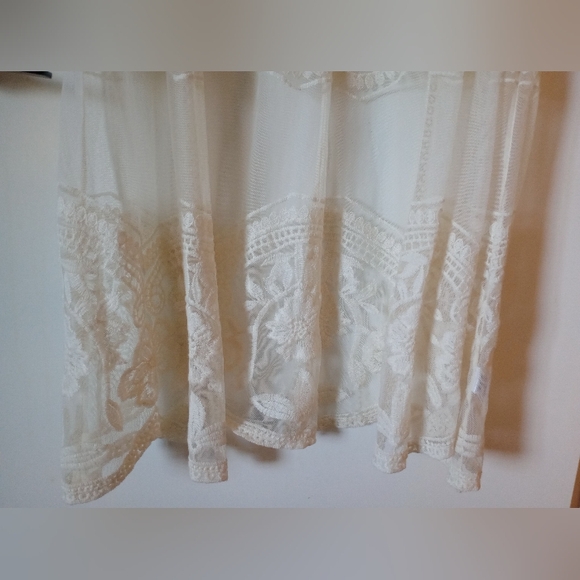 She + Sky Cream Lace Kimono Robe Coverup Boho Style Size Medium / Large - Picture 2 of 16